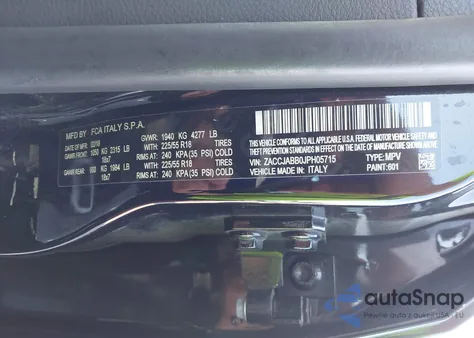 2018 Jeep Renegade Altitude Fwd из США, поврежденный, VIN ZACCJABB0JPH05715